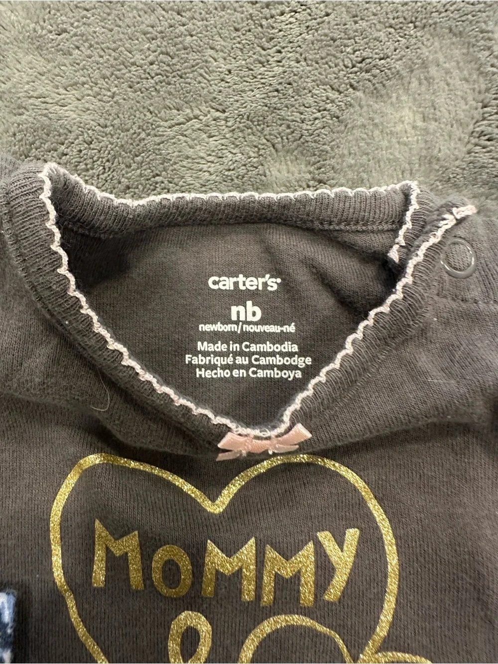 Carter's Navy Floral & Graphic bodysuit - Pink Flower Accent